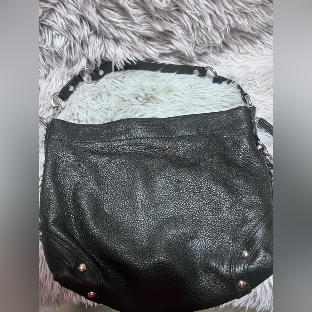 Vintage Coach Black Leather Carly Hobo